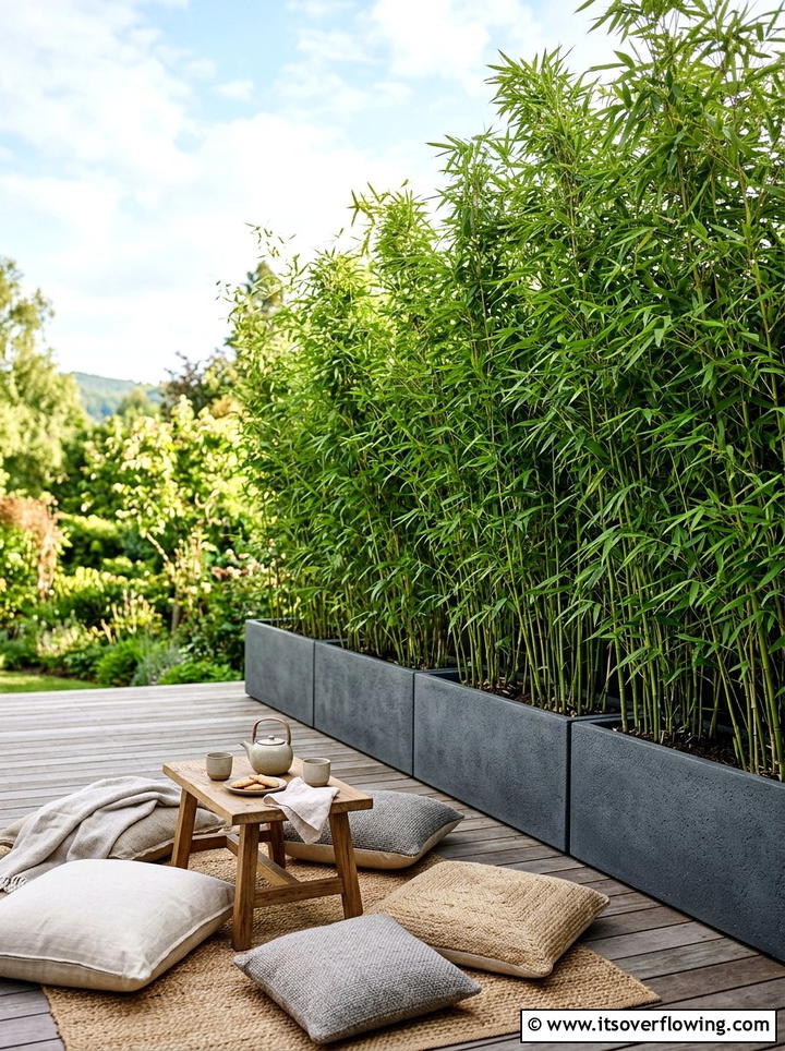 Bamboo Privacy Screen - 25 garden ideas for peace and relaxation
