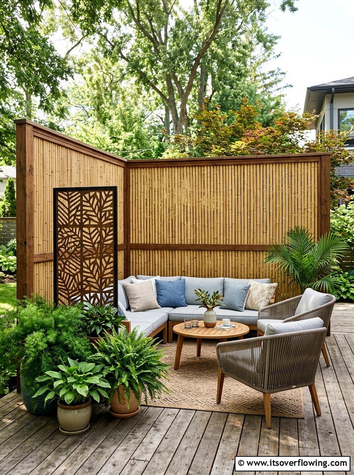Bamboo Privacy Screen - 25 garden ideas with bamboo projects