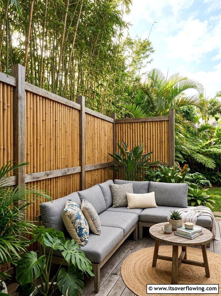 Bamboo Privacy Screen - 25 cheap garden ideas for small spaces