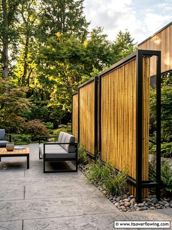 Bamboo Privacy Screen - 25 garden ideas with sustainable materials