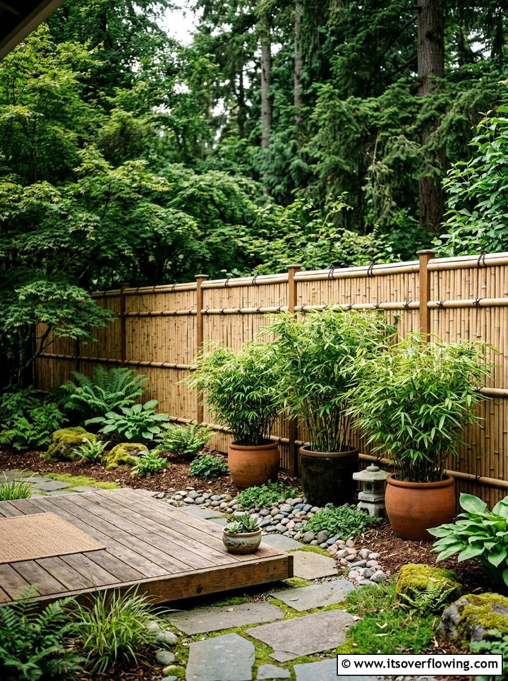 Bamboo Privacy Screen - 25 small garden ideas for quick makeover