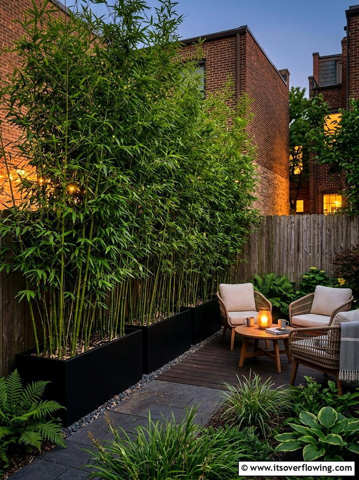 Bamboo Privacy Screen - 25 small garden ideas for urban homes