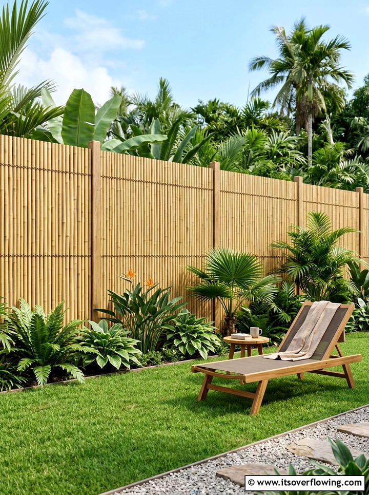 Bamboo Privacy Screen - 25 small garden ideas on a budget