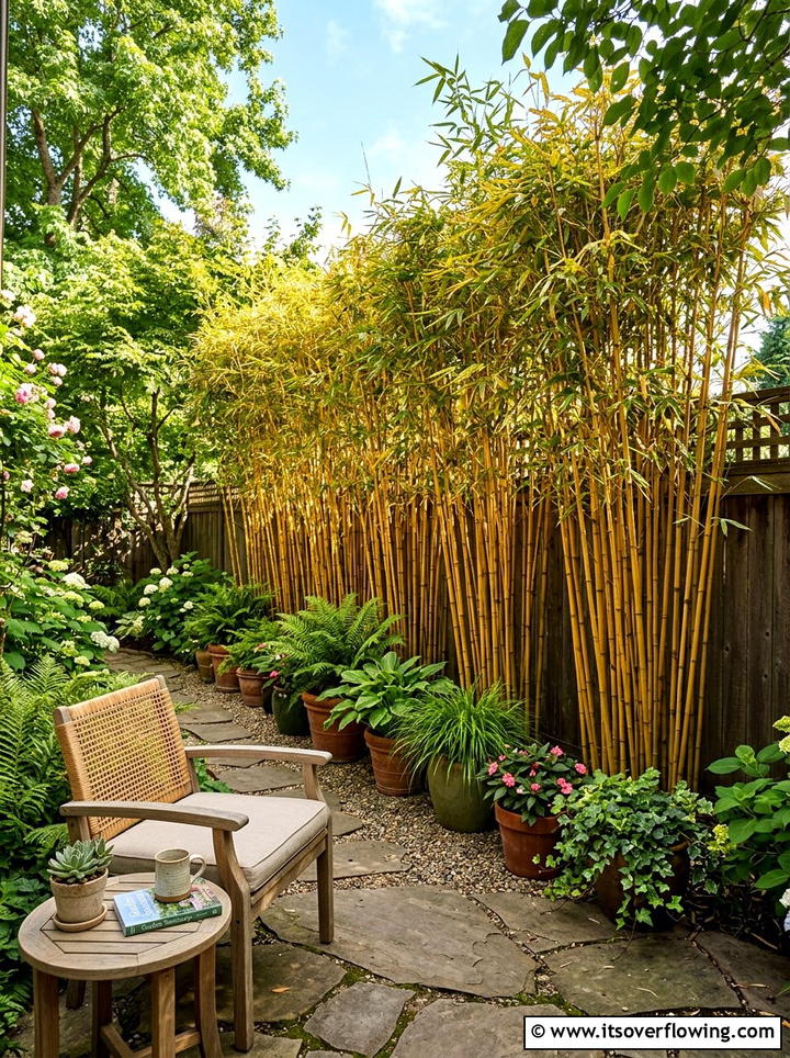 Bamboo Privacy Screen - 25 small garden ideas with boho style