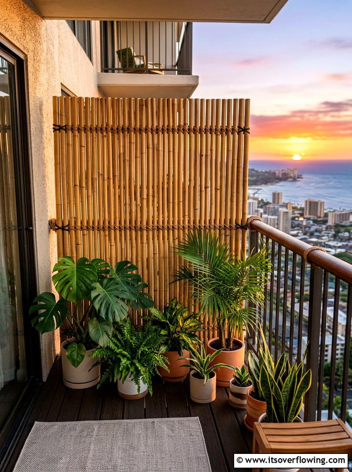 Bamboo Privacy Screen - 25 small garden ideas for apartments