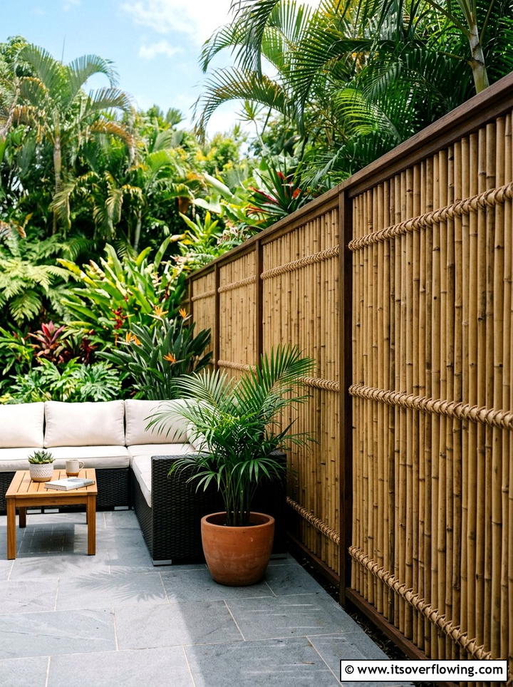 Bamboo Privacy Screen - 25 creative garden ideas diy
