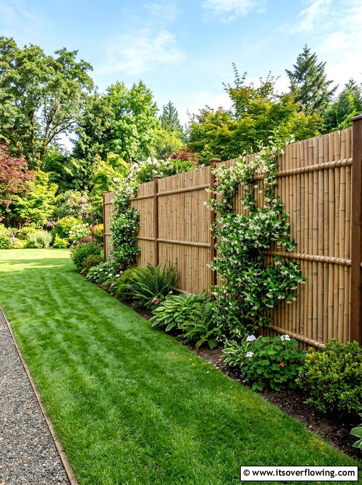 Bamboo Privacy Screen - 25 creative garden ideas with boho textures