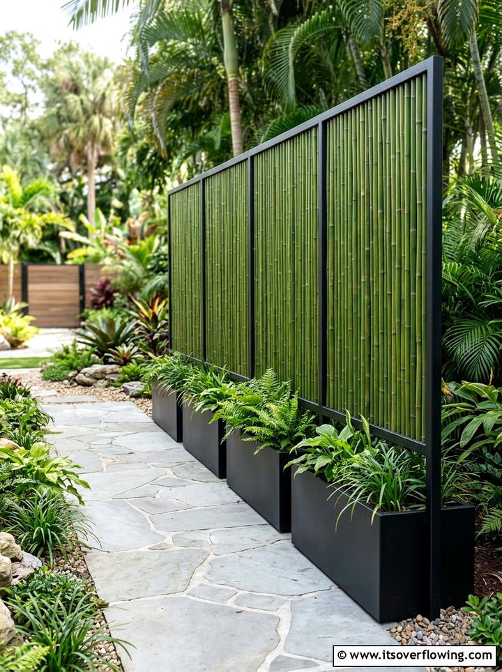 Bamboo Privacy Screen - 25 backyard ideas for narrow yards