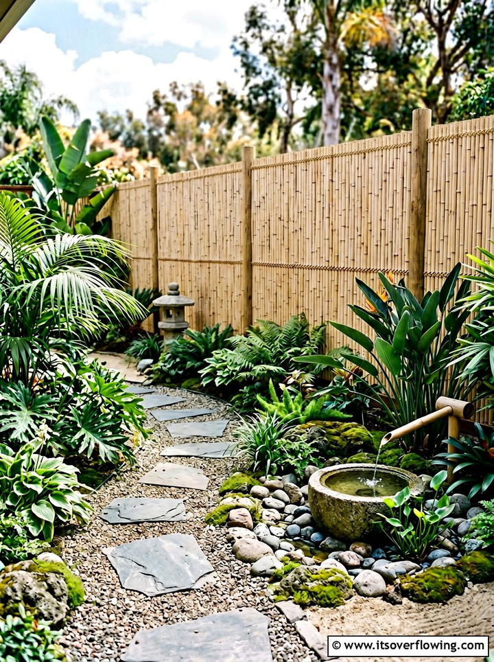 Bamboo Privacy Screening - 25 garden ideas with fence decor