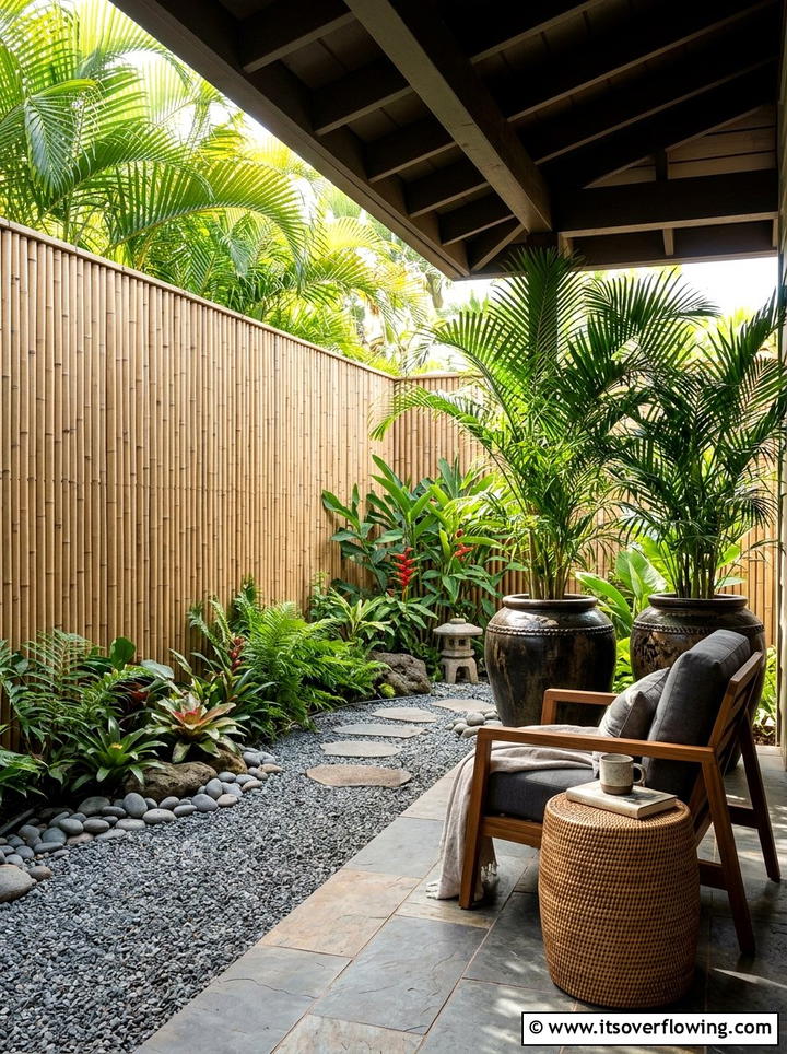 Bamboo Privacy Wall - 25 front porch ideas with wood accents