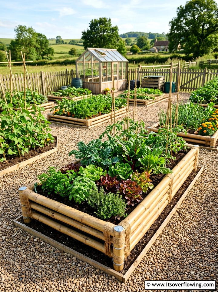 Bamboo Raised Bed - 25 garden decor ideas with bamboo accents