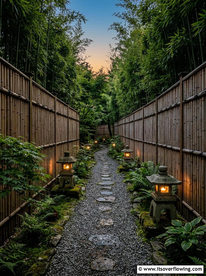 Bamboo Screen Path - 25 garden design ideas with pathways