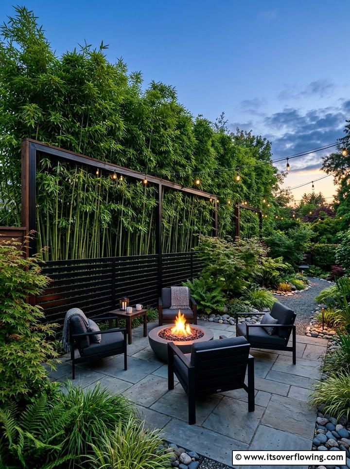Bamboo Screen Privacy Garden - 25 creative garden ideas with sculptural plants