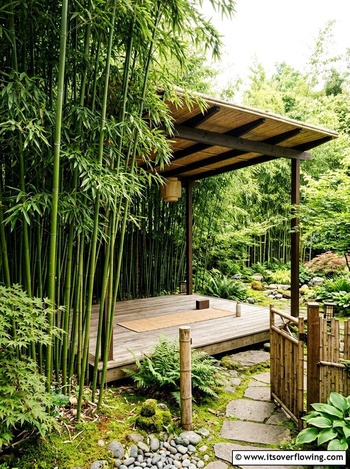 Bamboo Screen Yoga Deck - 25 creative garden ideas with yoga decks