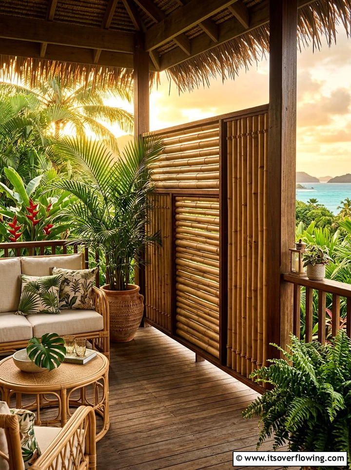 Bamboo Screen - 25 front porch ideas with privacy screens