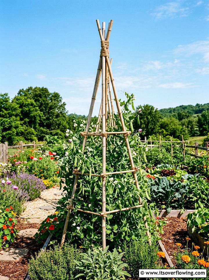Bamboo Stick Trellis - 25 cheap garden ideas with composting