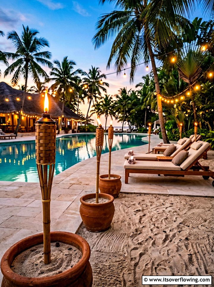 Bamboo Tiki Torches - 25 garden decor ideas with bamboo accents