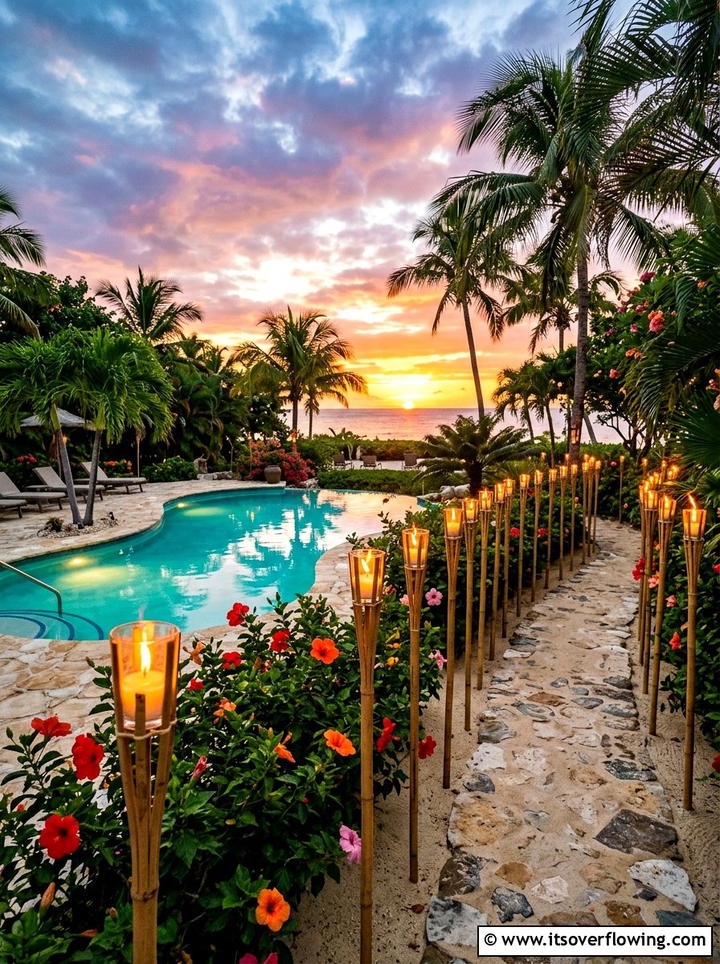 Bamboo Torch Candle - 25 garden decor ideas with candles