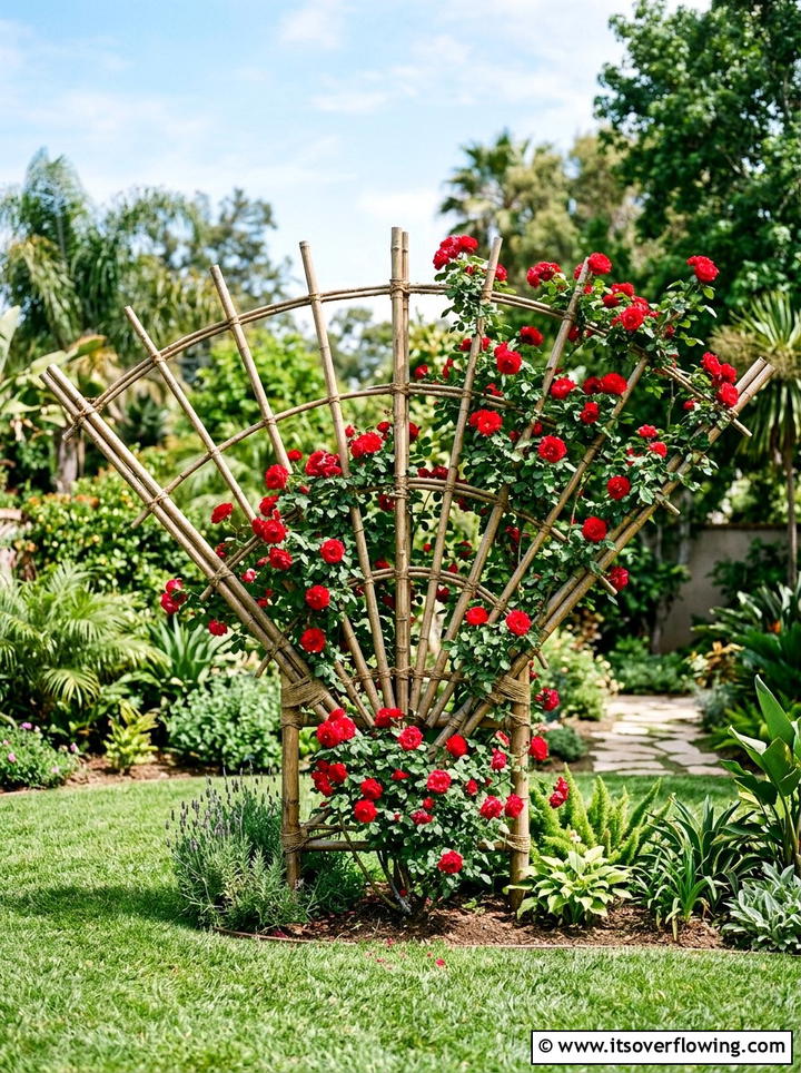 Bamboo Trellis - 25 cheap garden ideas with vertical gardens
