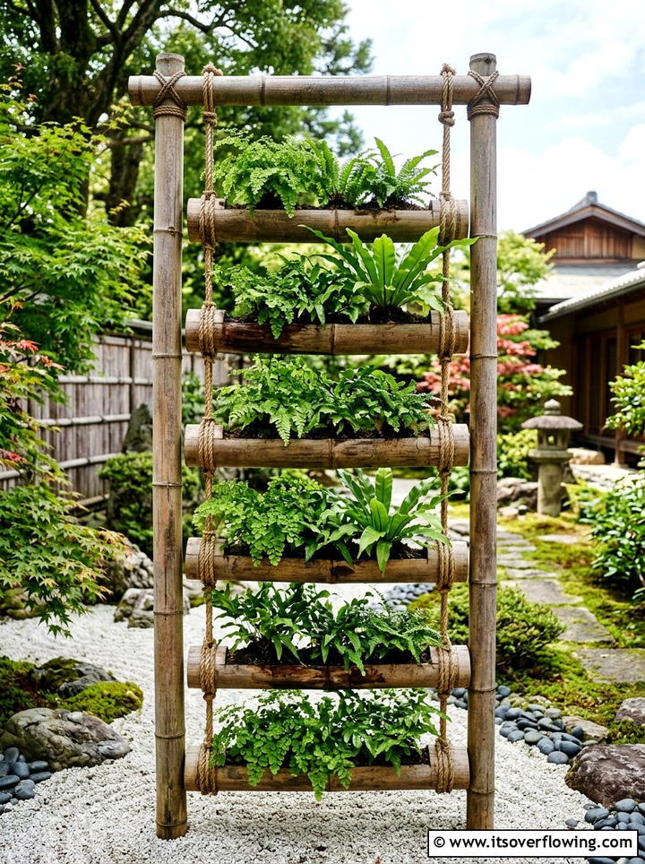 Bamboo Vertical Planter - 25 garden ideas with vertical gardens