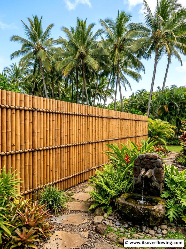 Bamboo Wall Fencing - 25 backyard decorating ideas with wall decor