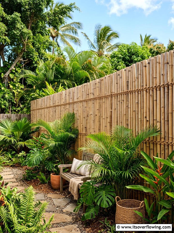 Bamboo Wall Screening - 25 garden ideas with wall decor