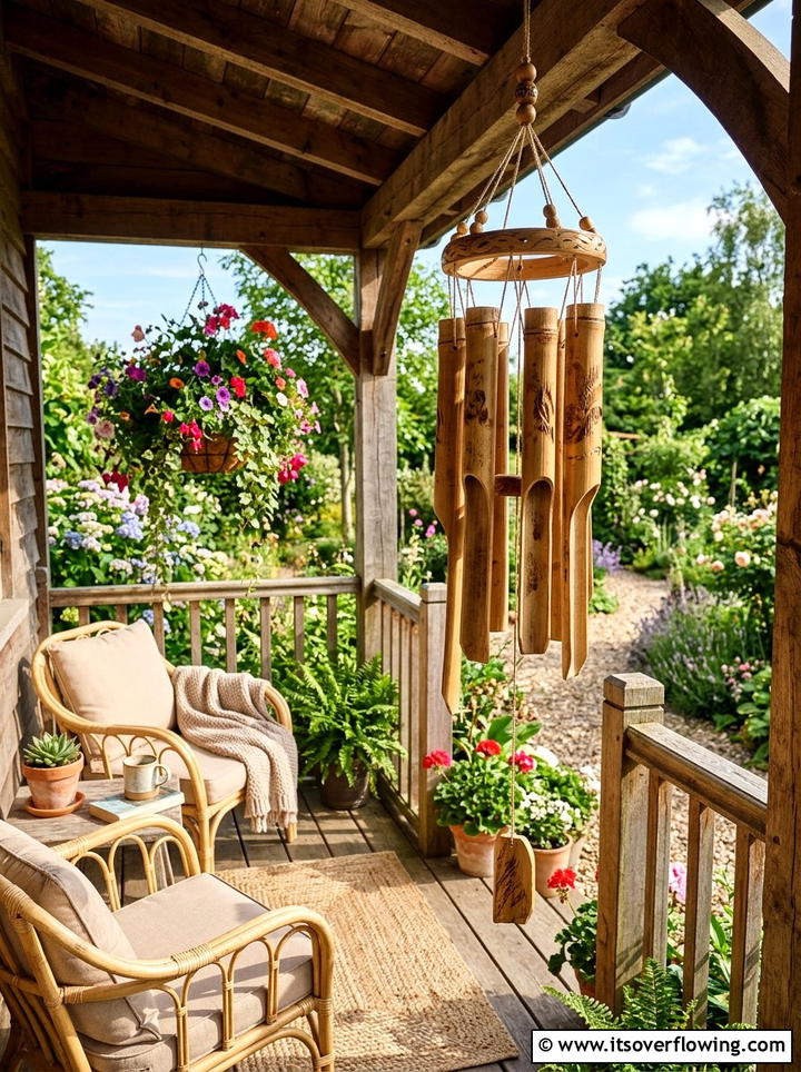 Bamboo Wind Chimes - 25 garden decor ideas with bamboo accents
