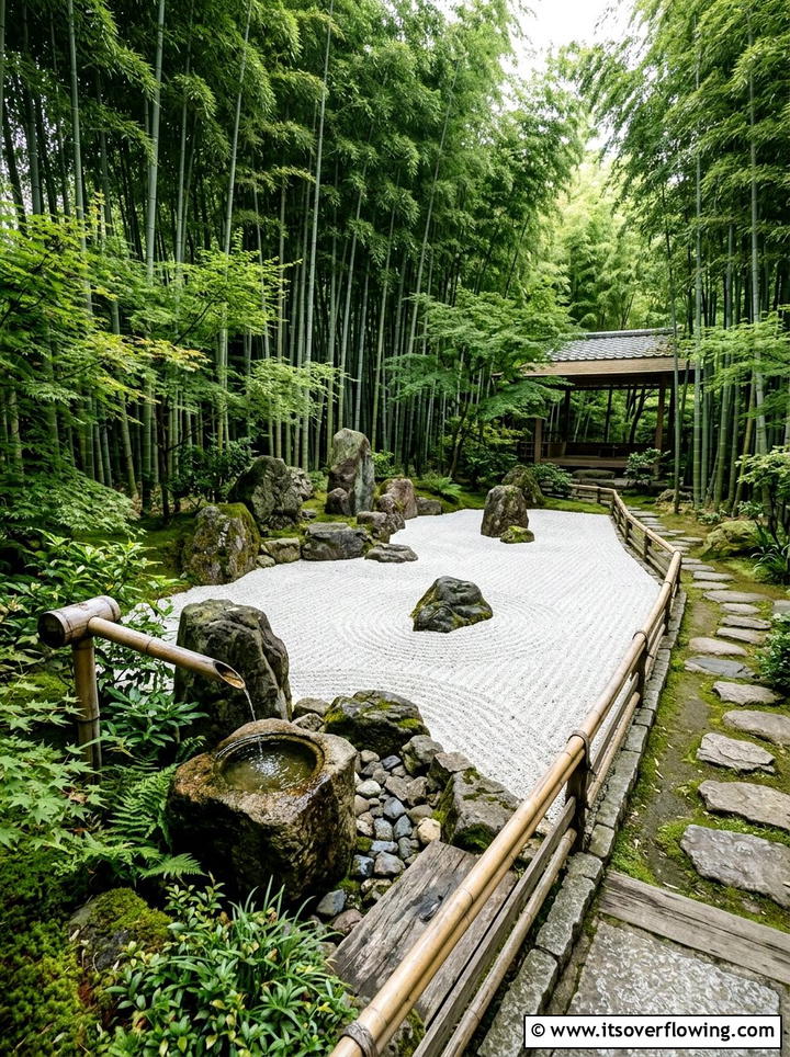 Bamboo Zen Garden - 25 garden ideas with bamboo projects