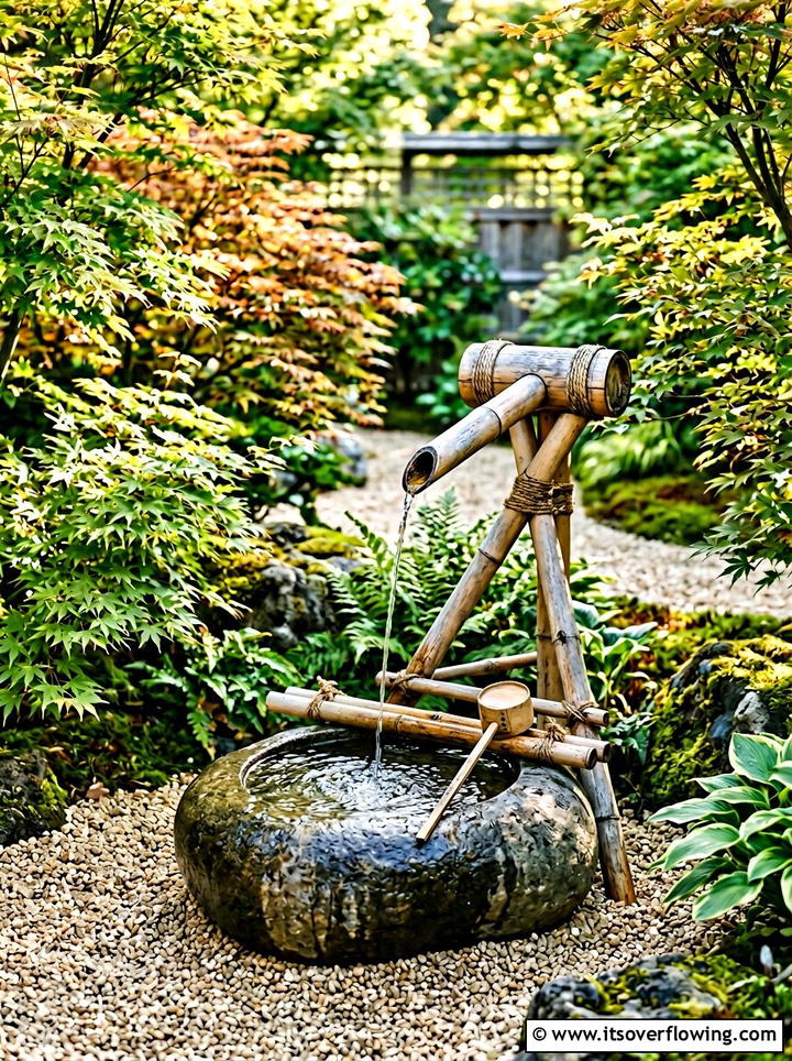 Bamboo bird bath fountain - 25 garden decor ideas with bird baths