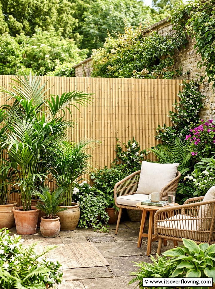 Bamboo fencing roll - 25 garden decor ideas for small gardens
