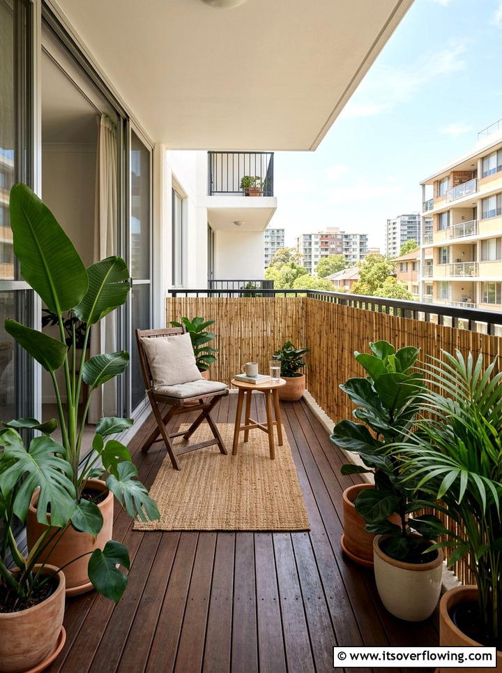 Bamboo fencing roll - 25 front porch ideas for apartments