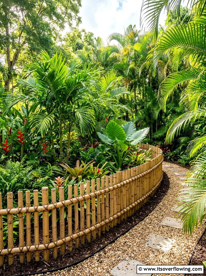 Bamboo garden border - 25 garden ideas with edging
