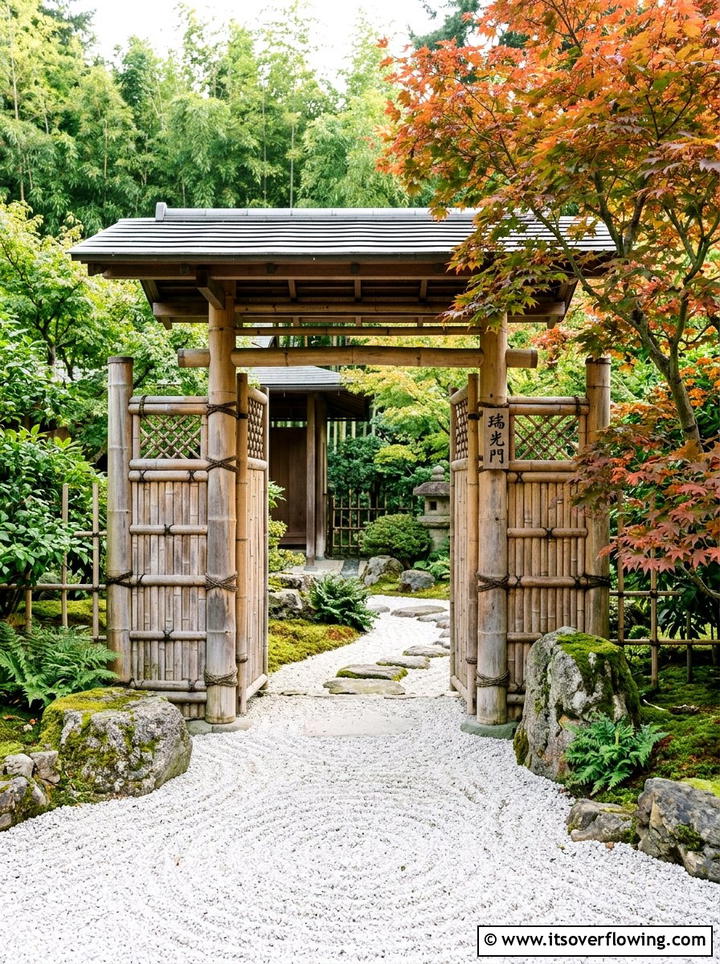 Bamboo gate for zen garden - 25 garden decor ideas with gate decorations