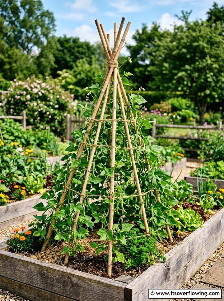 Bamboo plant support - 25 garden ideas with decorative stakes