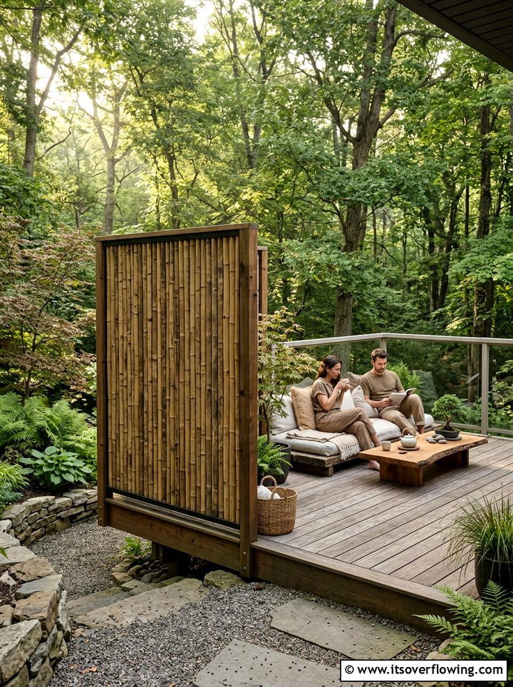Bamboo privacy screen - 25 garden decor ideas for decks