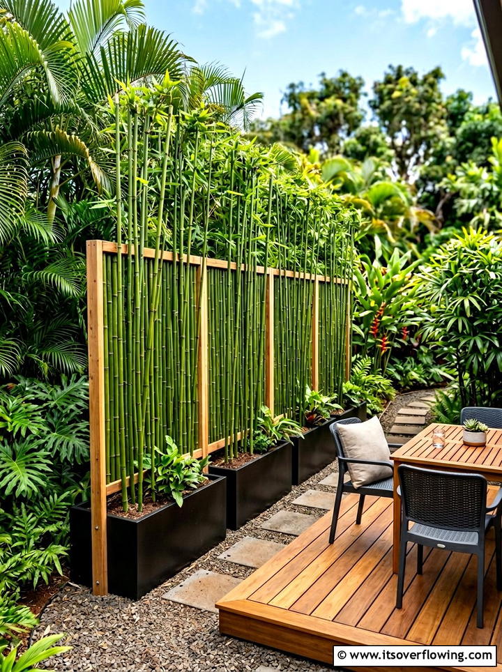 Bamboo privacy screen - 25 creative garden ideas with hidden garden corners