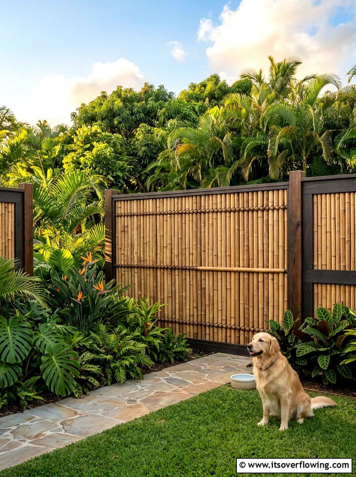 Bamboo privacy screen for dogs - 25 garden ideas for pets