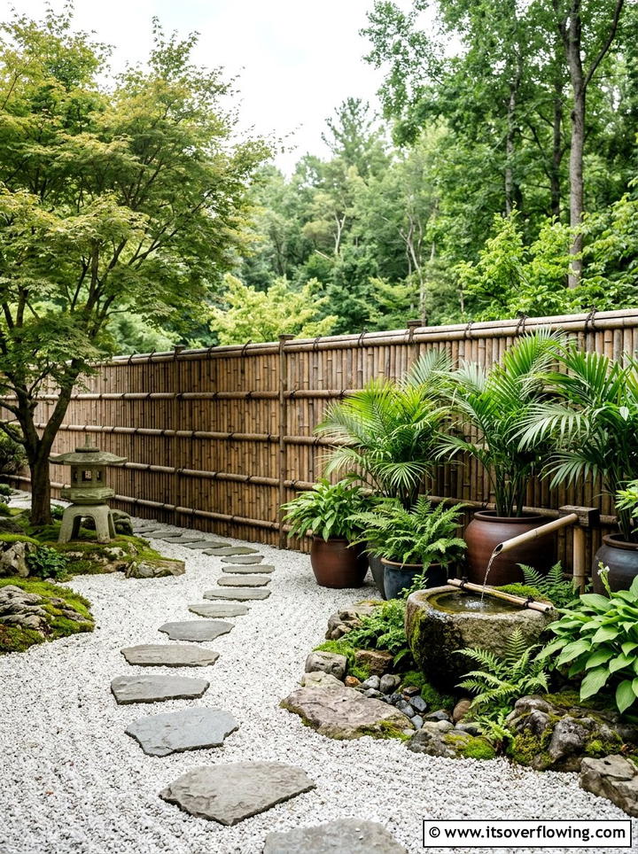 Bamboo roll fencing - 25 backyard ideas with privacy screens