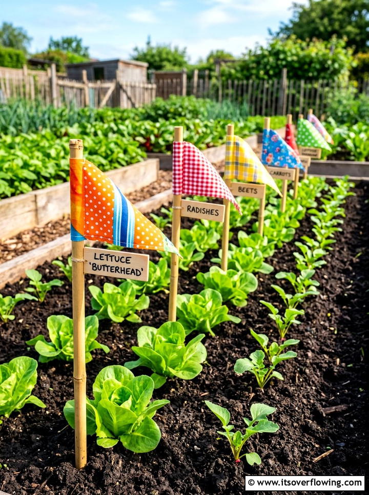 Bamboo skewer markers - 25 recycled garden ideas with plant labels