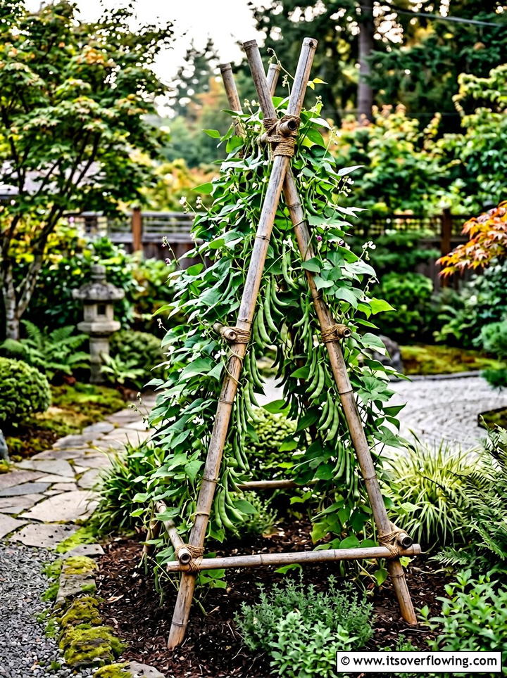 Bamboo stake - 25 reusing old things ideas for trellis