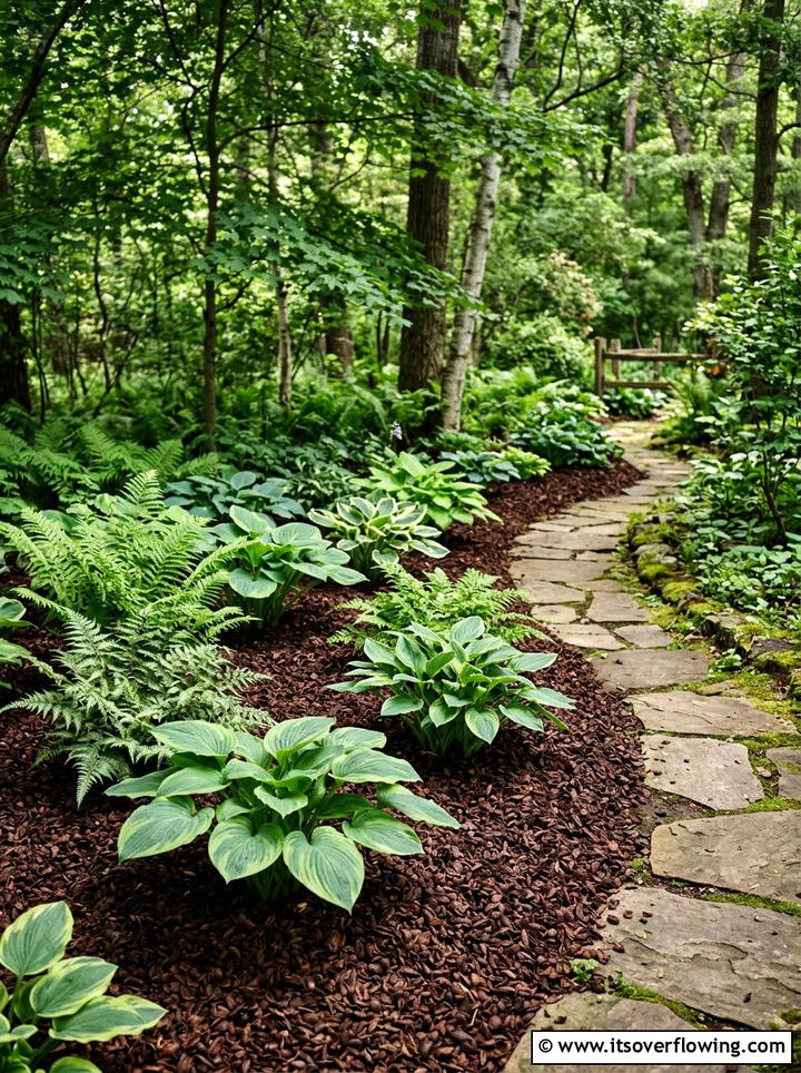Bark Mulch Ground Cover - 25 garden ideas low maintenance