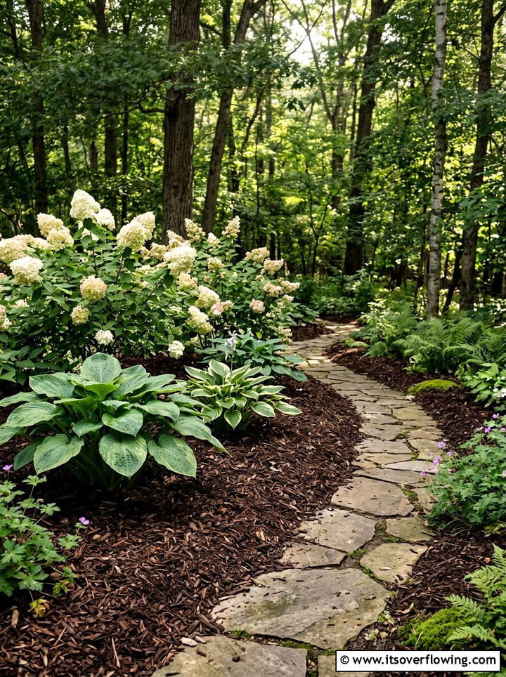 Bark mulch garden - 25 creative garden ideas with no lawn design