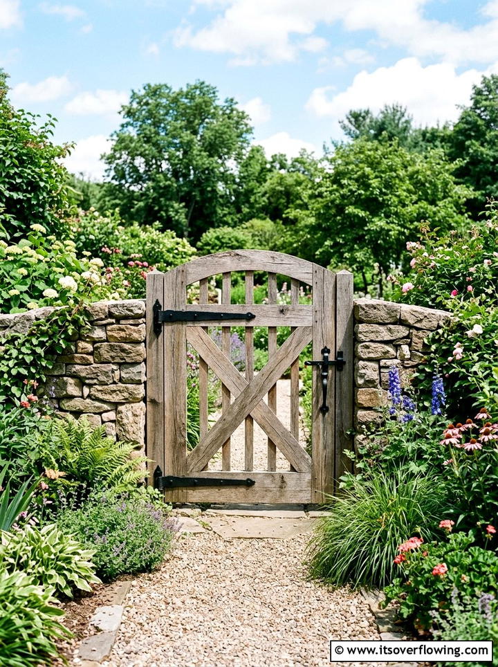 Barn Door Garden Gate - 25 backyard ideas with farmhouse style