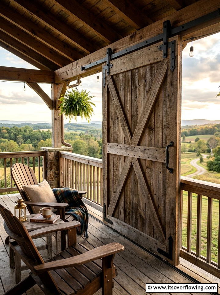 Barn Door Privacy Screen - 25 front porch ideas with privacy screens