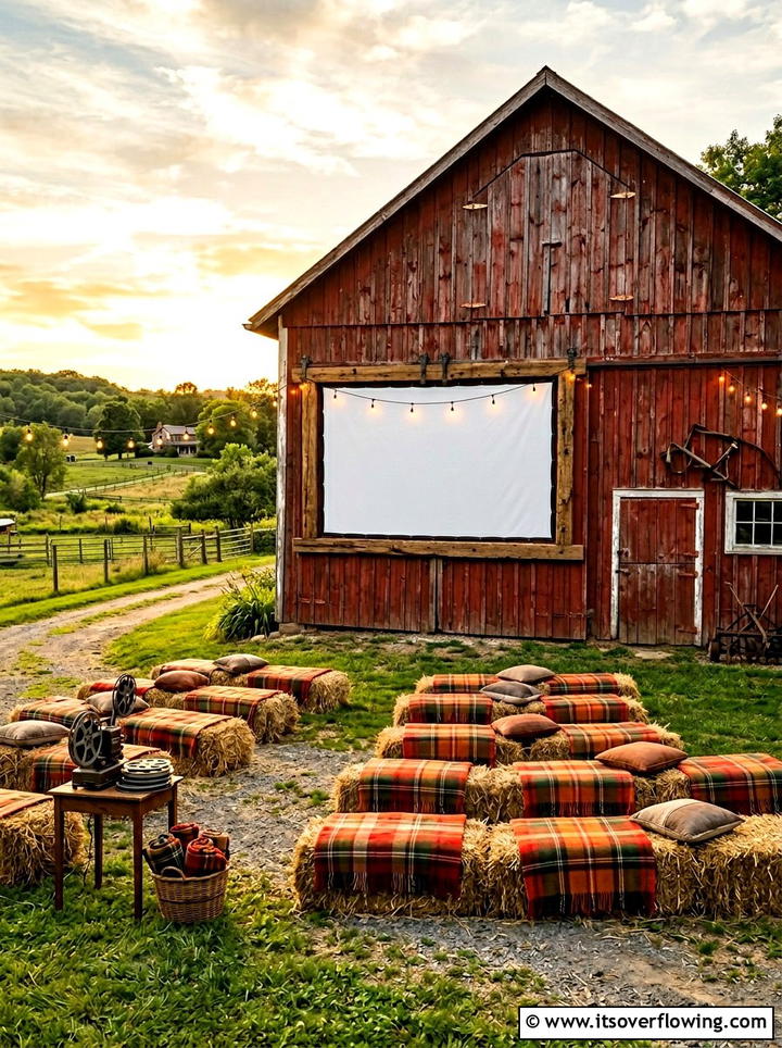 Barn Door Projector Screen - 25 backyard ideas with projector screen
