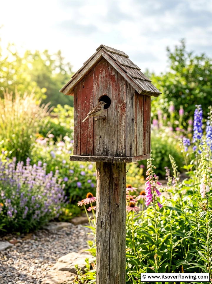 Barn Wood Bird House - 25 backyard decorating ideas with reclaimed wood projects