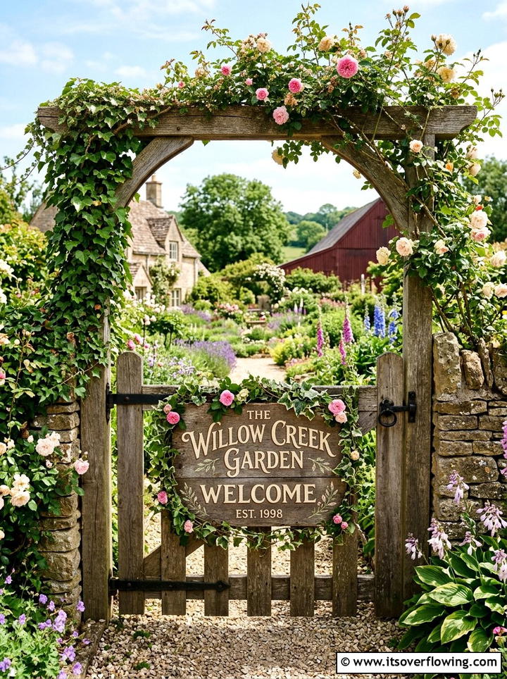 Barn Wood Sign - 25 garden decor ideas for rustic gardens