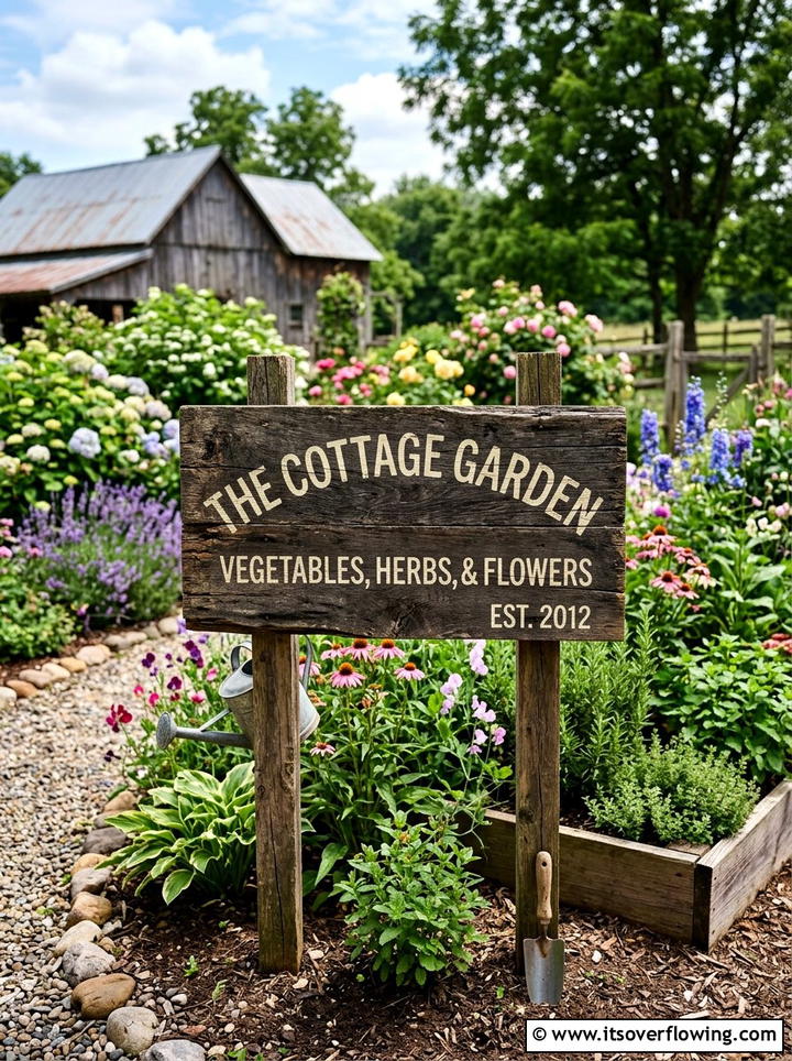 Barn wood garden sign - 25 garden decor ideas with rustic accents