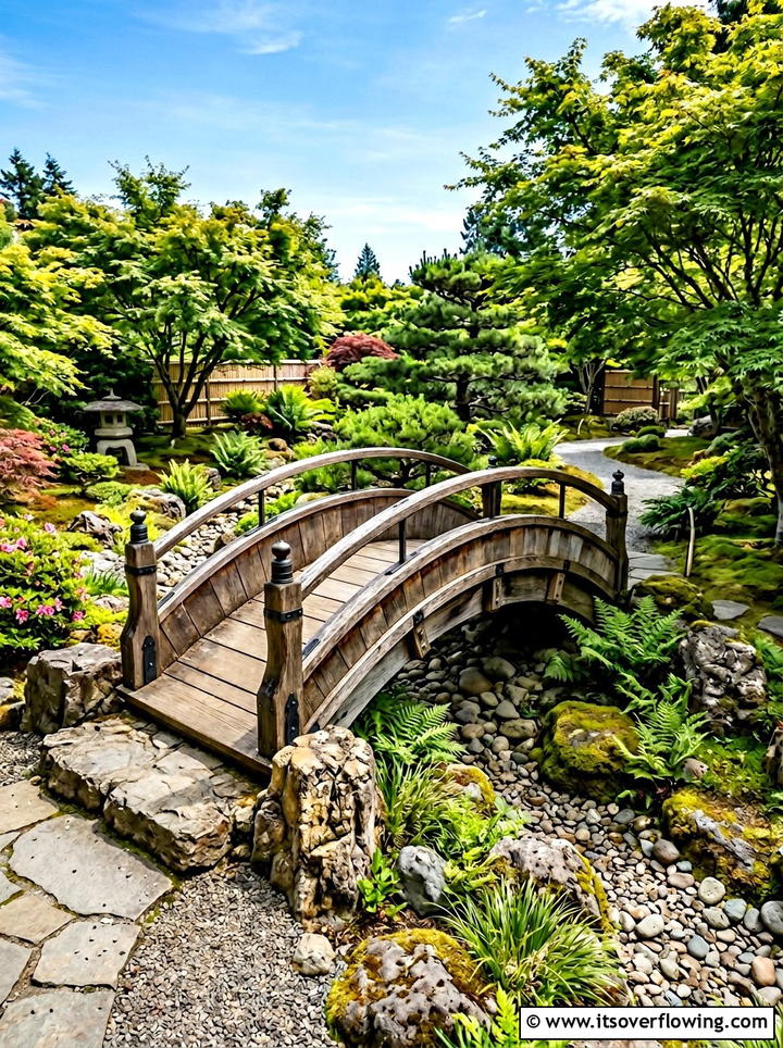Barrel Garden Bridge Accent - 25 garden decor ideas with barrels