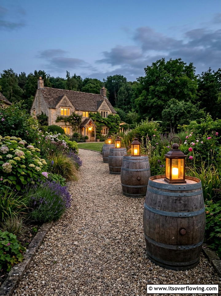 Barrel Outdoor Lighting - 25 garden decor ideas with barrels